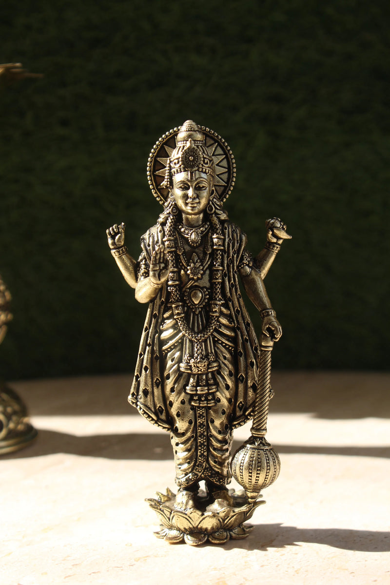 Brass Lord Vishnu Hari Standing Statue (5 Inch)