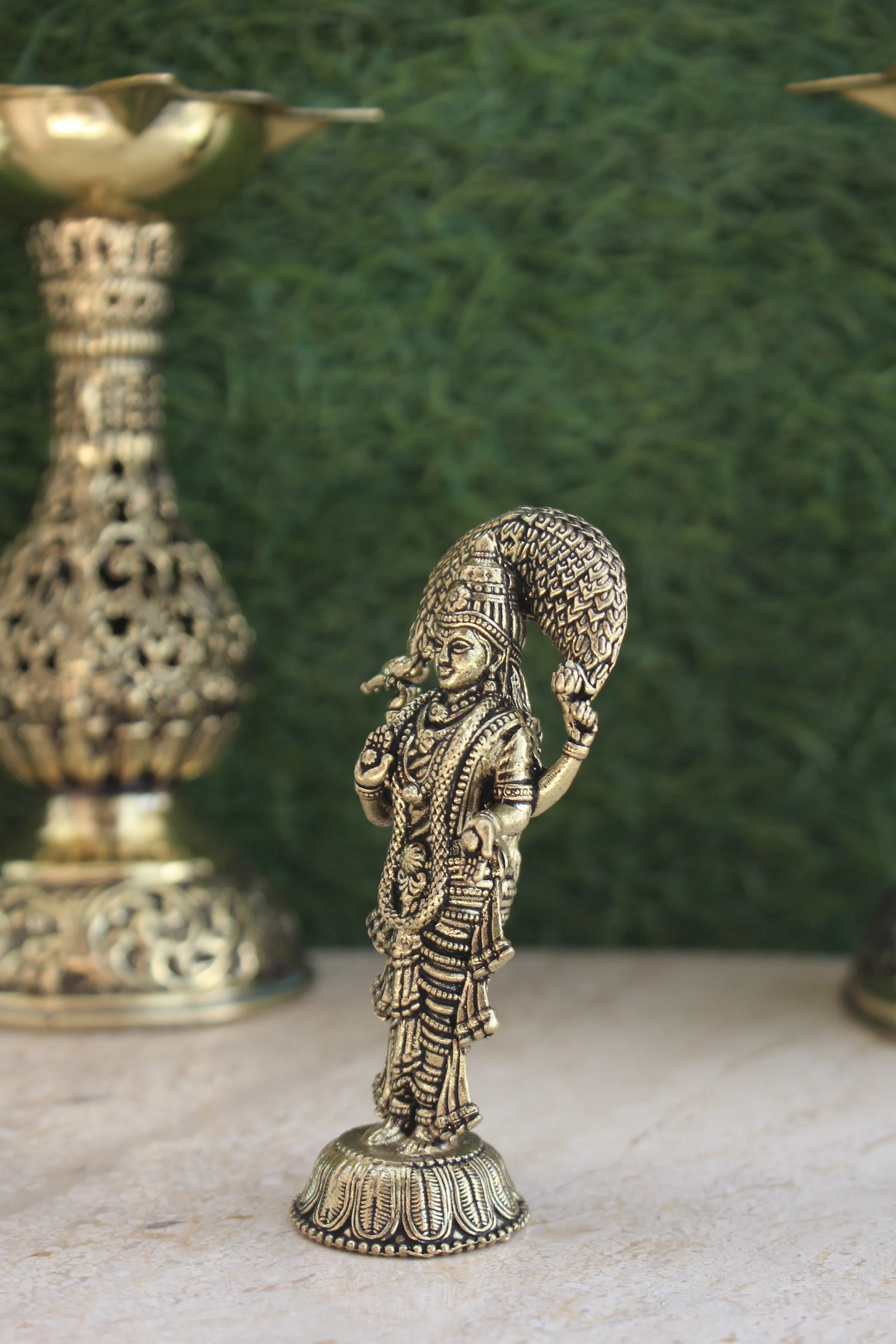 Goddess Vasavi Mata Brass Idol | Vaishya Kula Devi Statue for Puja & Temple