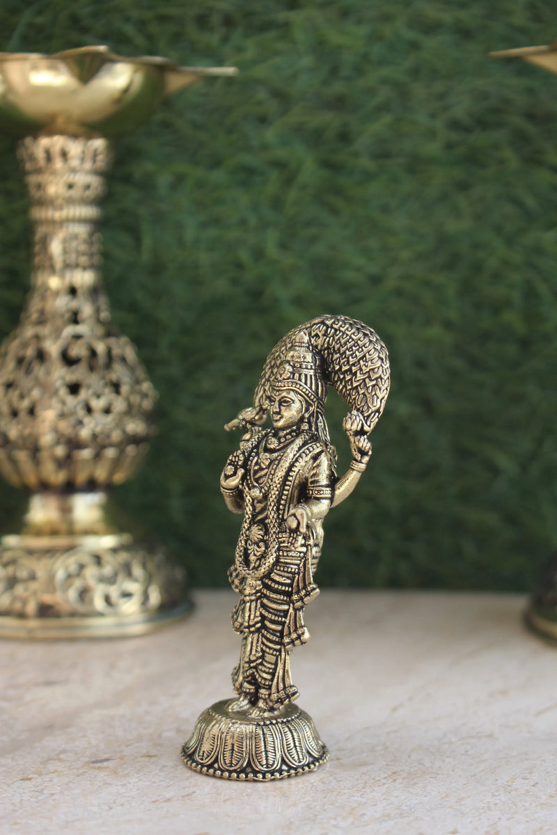 Brass Goddess Vasavi Mata Idol | Rigvedaa™ (3.25")