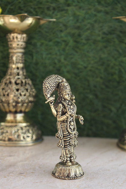 Brass Goddess Vasavi Mata Idol | Rigvedaa™ (3.25")