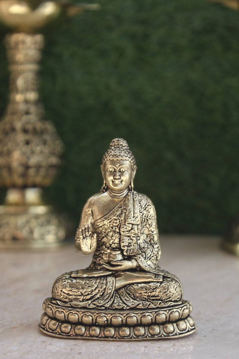 Brass Gautam Buddha Dhyana Mudra Statue (3 Inch)