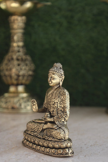 Brass Gautam Buddha Dhyana Mudra Statue (3 Inch)