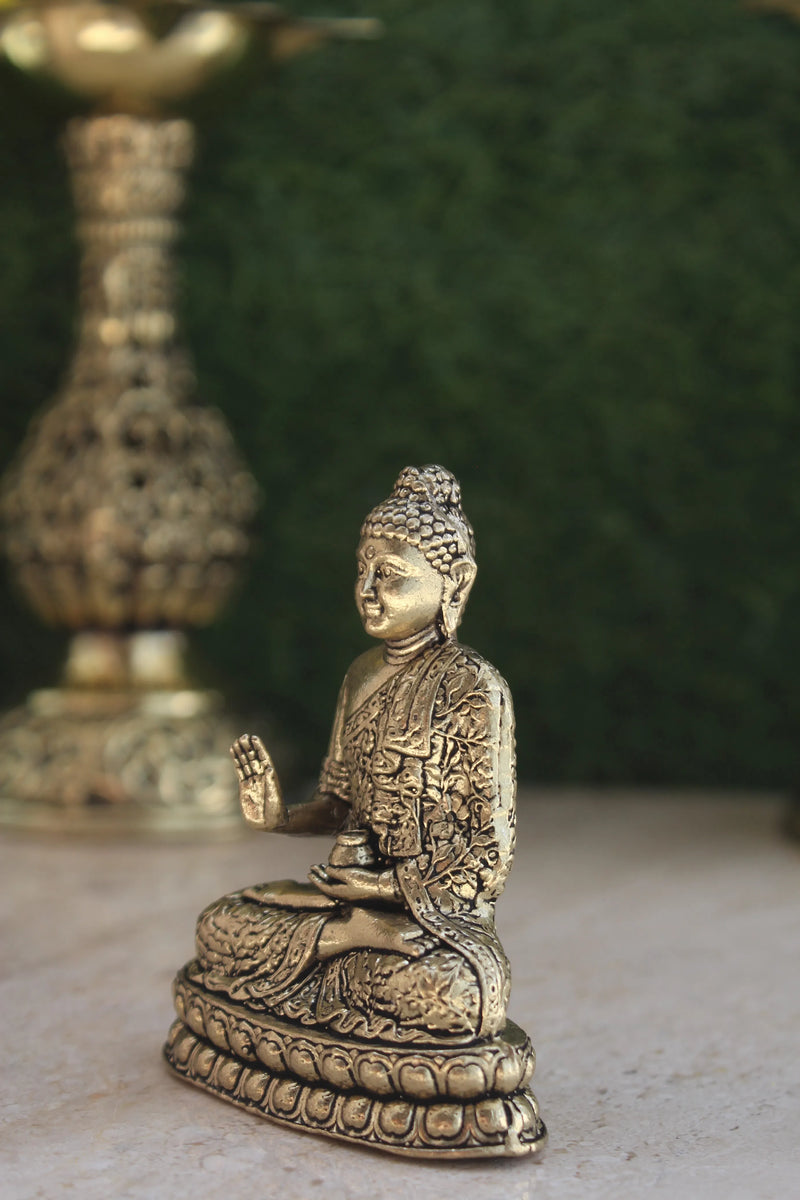Brass Gautam Buddha Dhyana Mudra Statue (3 Inch)