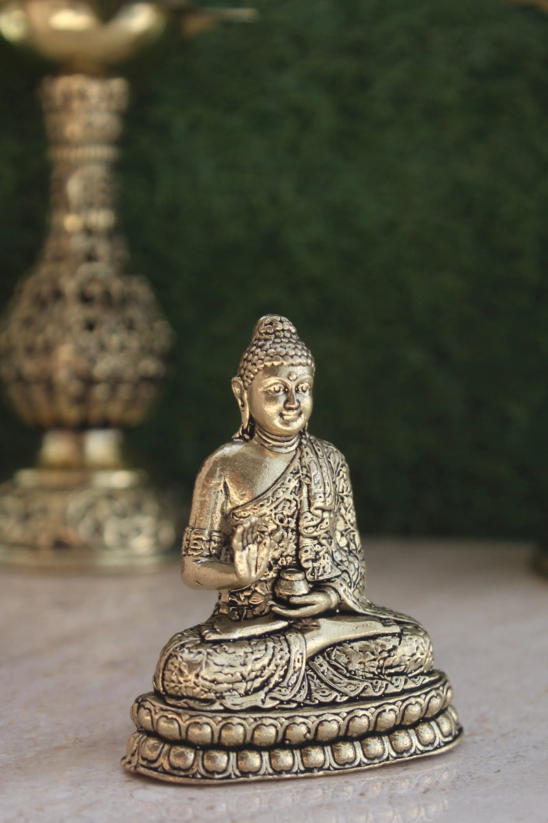 Brass Gautam Buddha Dhyana Mudra Statue (3 Inch)