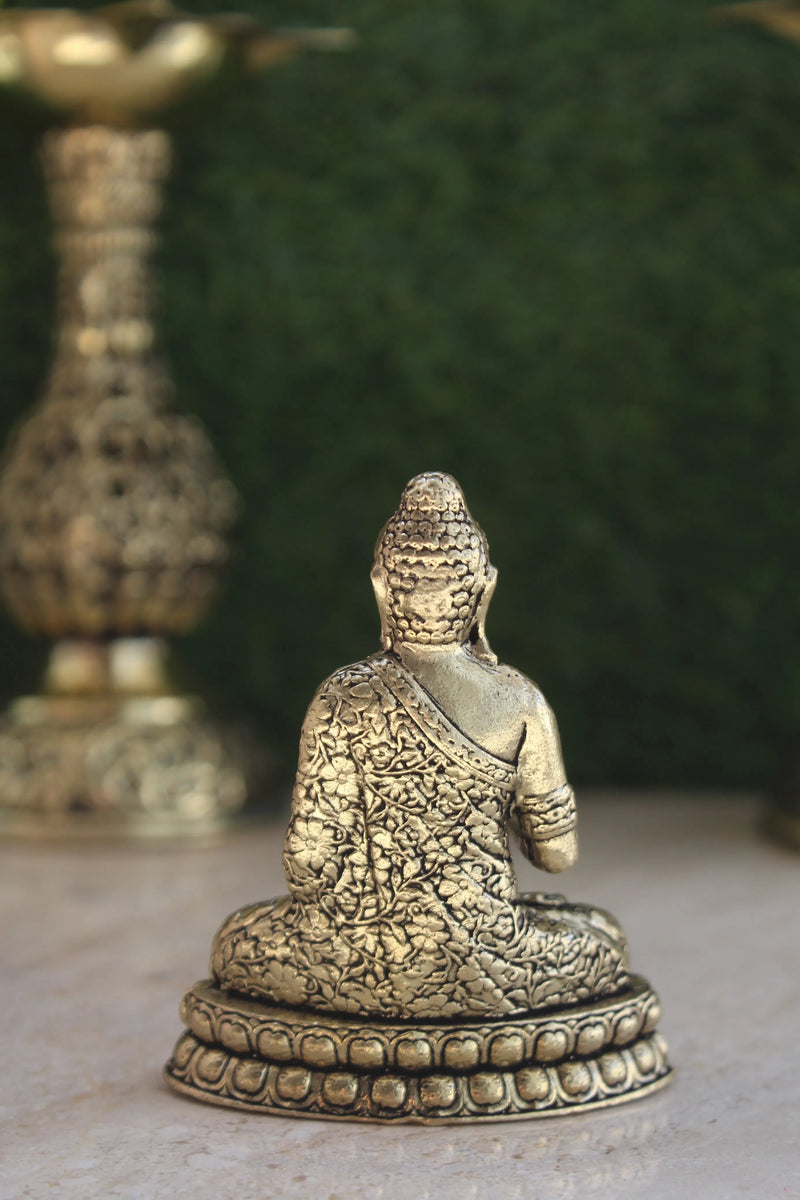 Brass Gautam Buddha Dhyana Mudra Statue (3 Inch)