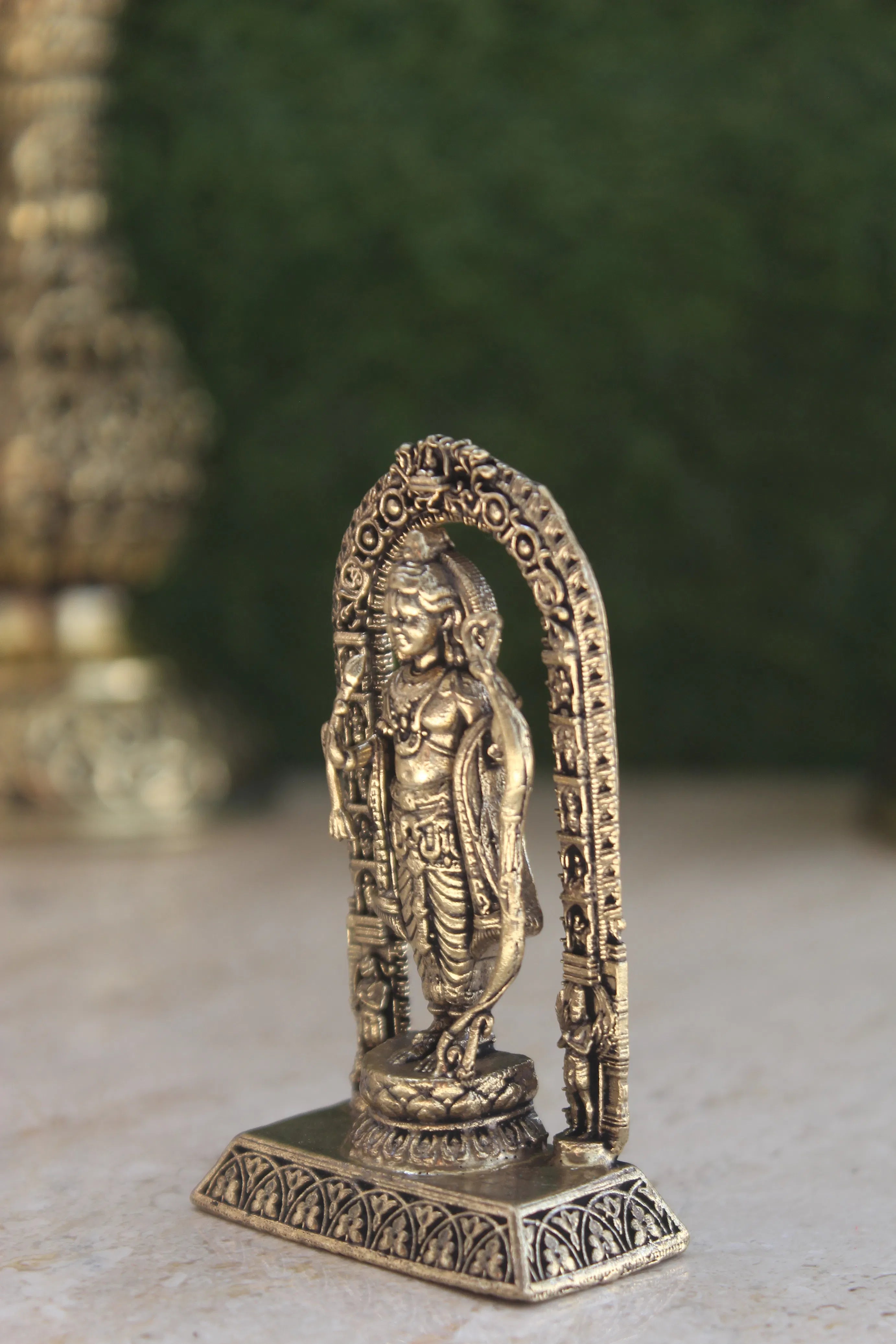 Ram Lalla Ayodhya Temple Brass Idol | Decorated Bal Ram Murti for Home Worship