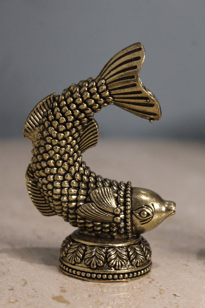 Brass Fish Pair Vastu Decorative Figurine (3.5 Inch)