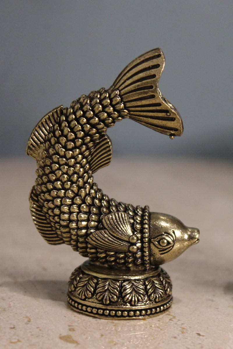 Brass Fish Pair Vastu Decorative Figurine (3.5 Inch)