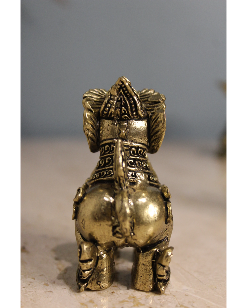 Brass Feng Shui Kirin Dragon Horse Statues Pair (3 Inch)