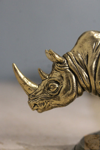 Brass Feng Shui Rhinoceros Protection Statue (3.25")