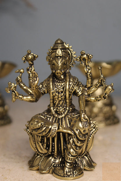 Brass Ashta Matrika Varahi Amman Idol (3.75 Inch)