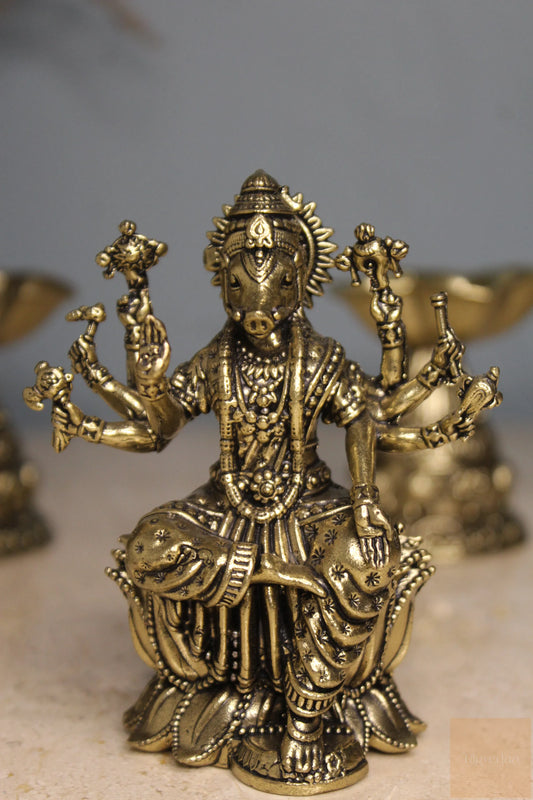 Brass Ashta Matrika Varahi Amman Idol (3.75 Inch)