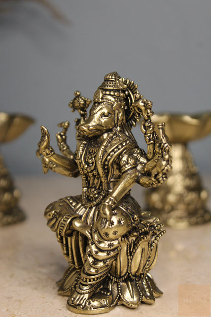 Brass Ashta Matrika Varahi Amman Idol (3.75 Inch)