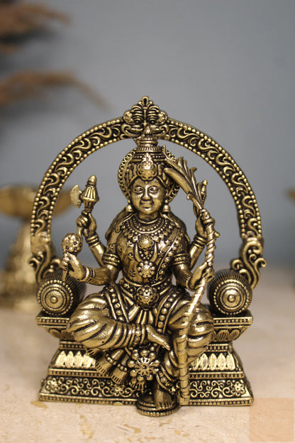 Brass Lalitha Tripura Sundari Devi Idol (4")