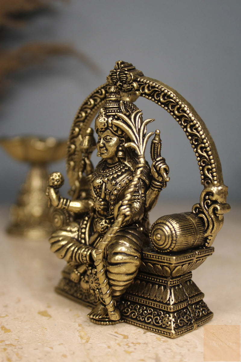 Brass Lalitha Tripura Sundari Devi Idol (4")