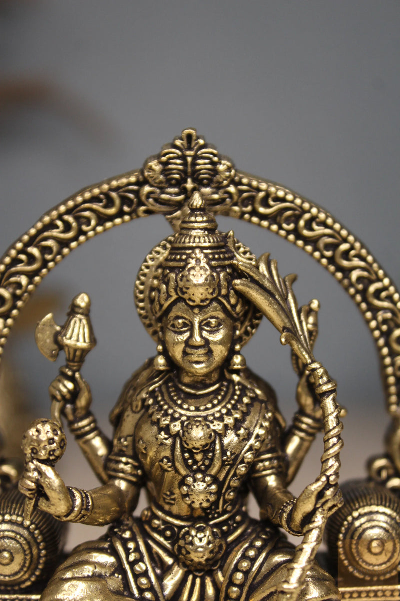 Brass Lalitha Tripura Sundari Devi Idol (4")