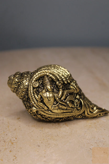 Brass Lakshmi Narayan Vishnu Shankh | Rigvedaa™