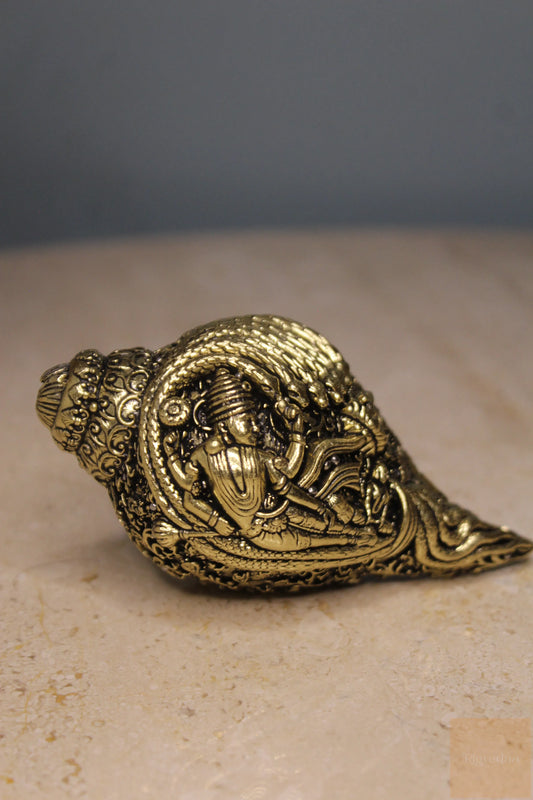 Brass Lakshmi Narayan Vishnu Shankh for Pooja Room & Home Temple