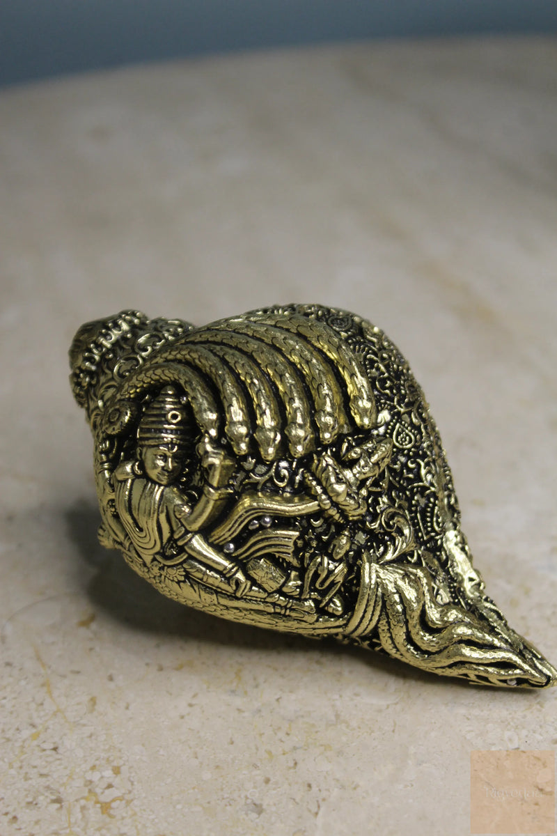 Brass Lakshmi Narayan Vishnu Shankh | Rigvedaa™