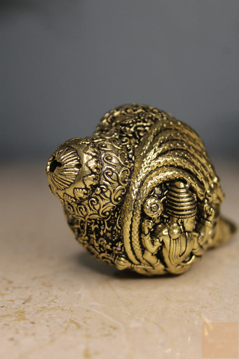 Brass Lakshmi Narayan Vishnu Shankh | Rigvedaa™