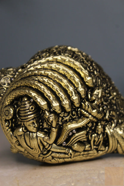 Brass Lakshmi Narayan Vishnu Shankh | Rigvedaa™