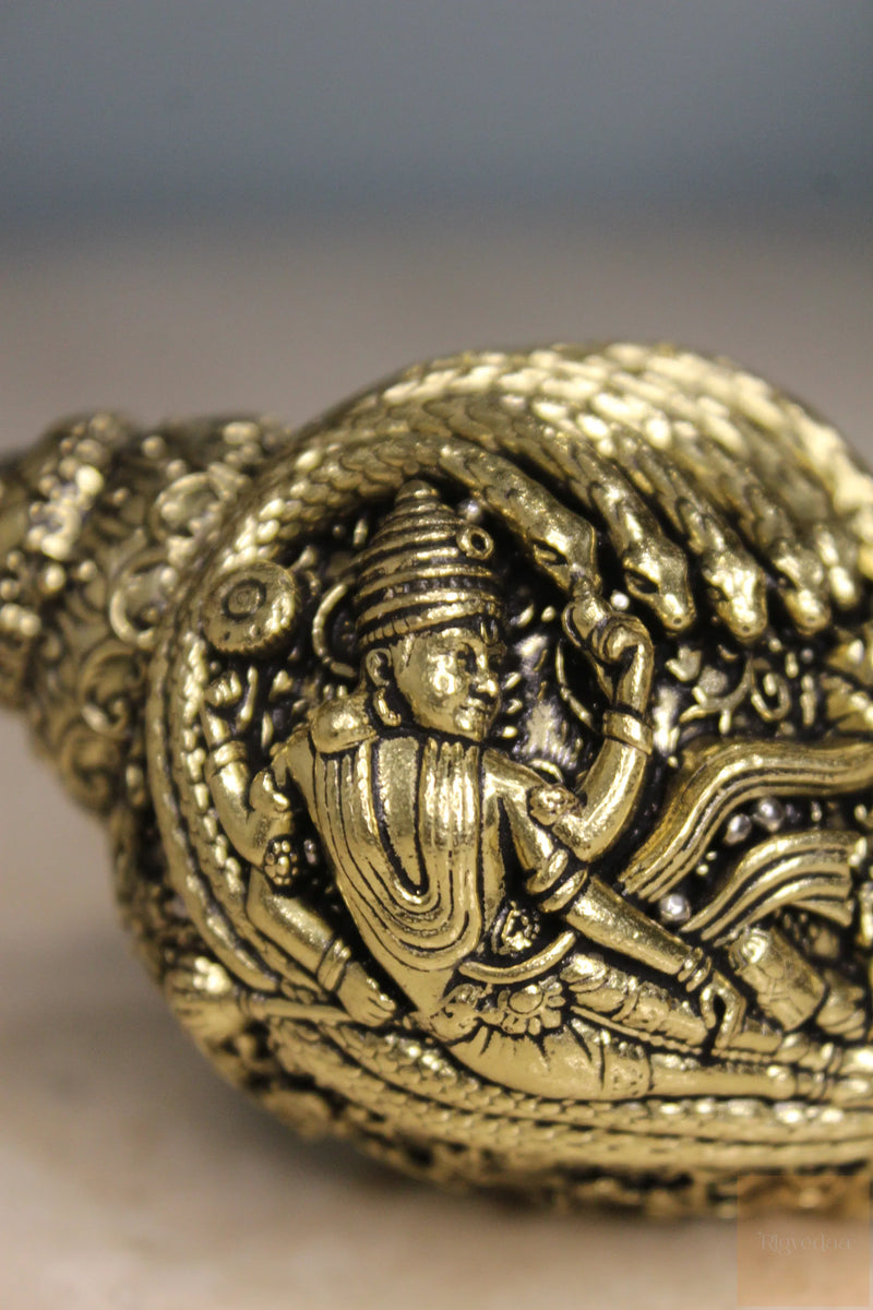 Brass Lakshmi Narayan Vishnu Shankh | Rigvedaa™