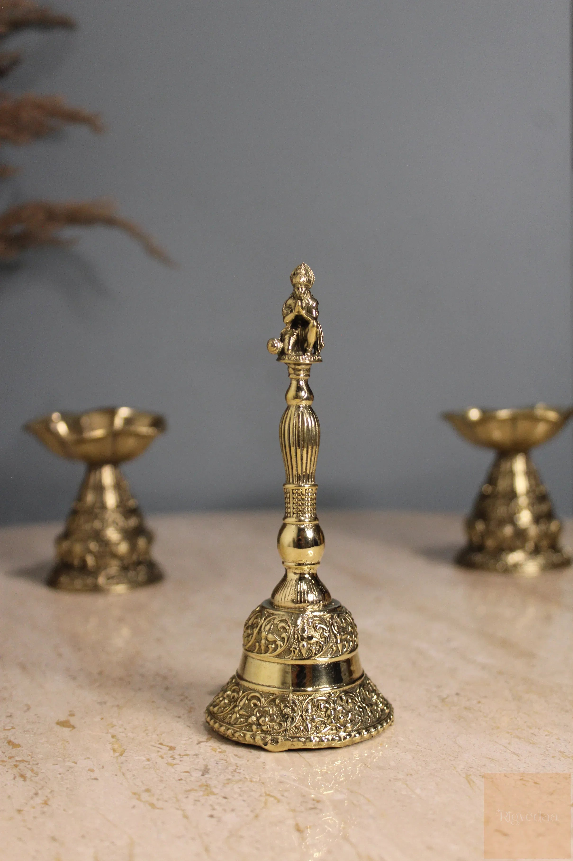 Brass Hanuman Bell | Bajrang Bali Pooja Ghanti for Home Mandir, Temple & Auspicious Worship ( 5 inch )