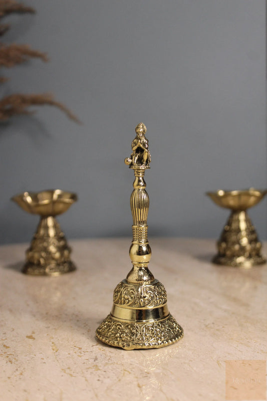 Brass Bajrang Bali Hanuman Puja Bell (5 Inch)