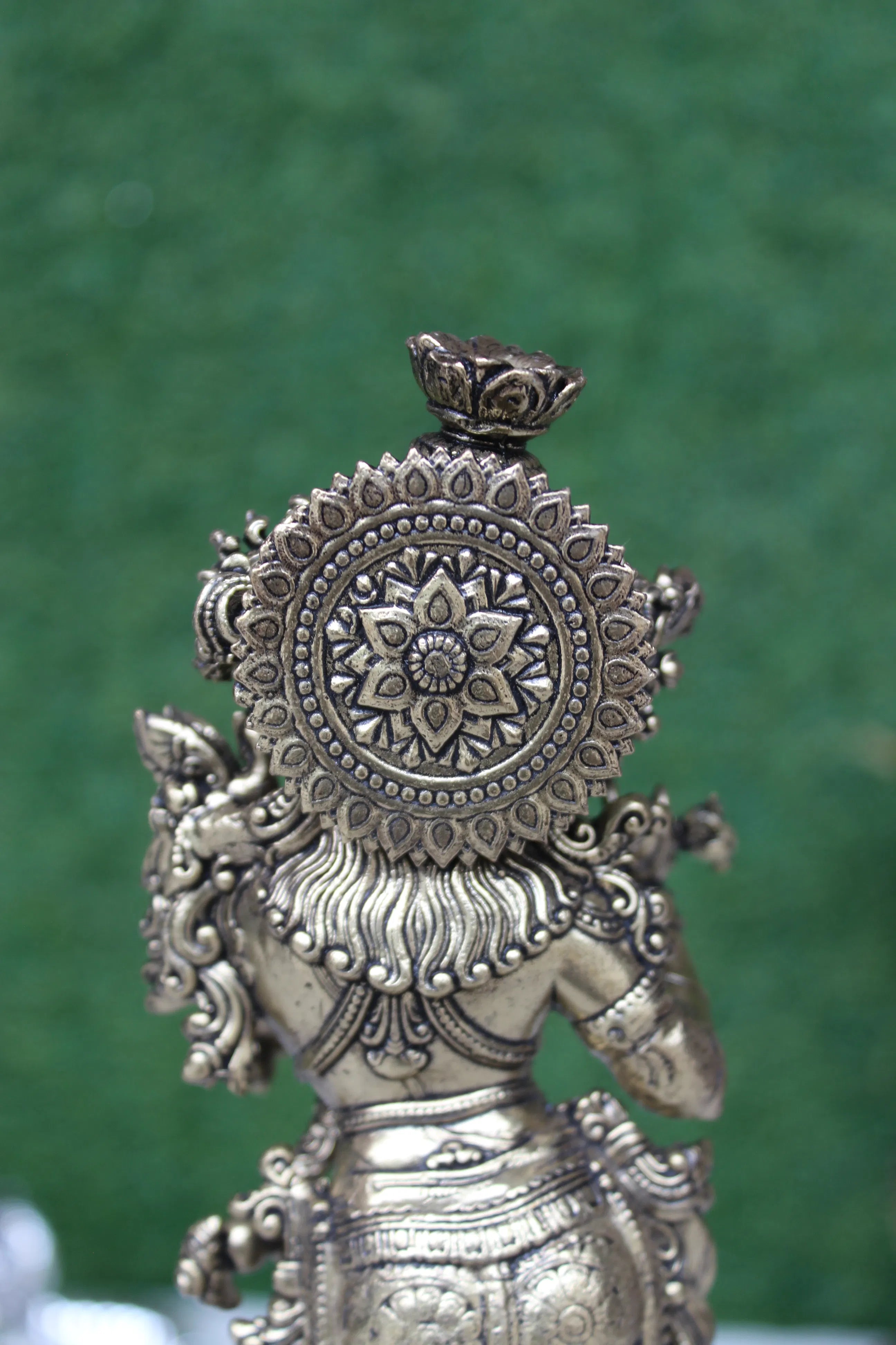 Brass Krishna Idol With Flute – 7.50 Inch | Murli Manohar Standing Statue For Home Temple & Gifting