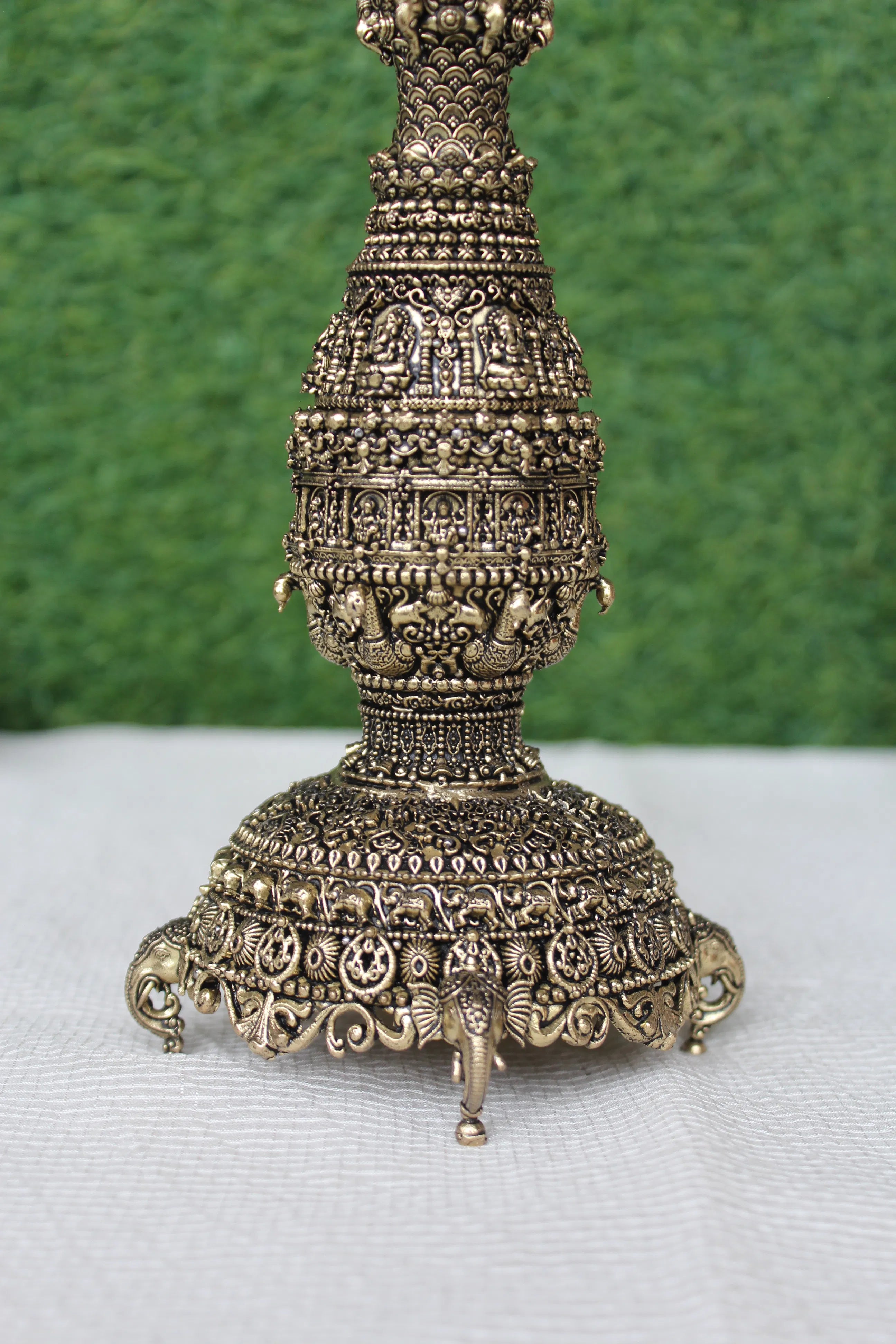Annam Pakshi Samai Diya Pair | Brass Swan Lamp | Traditional Diya Stand | Pooja Decor - 12 inches