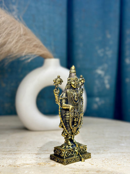 Tirupati Balaji Murti | 3.50 inch | Standing on Garuda Base