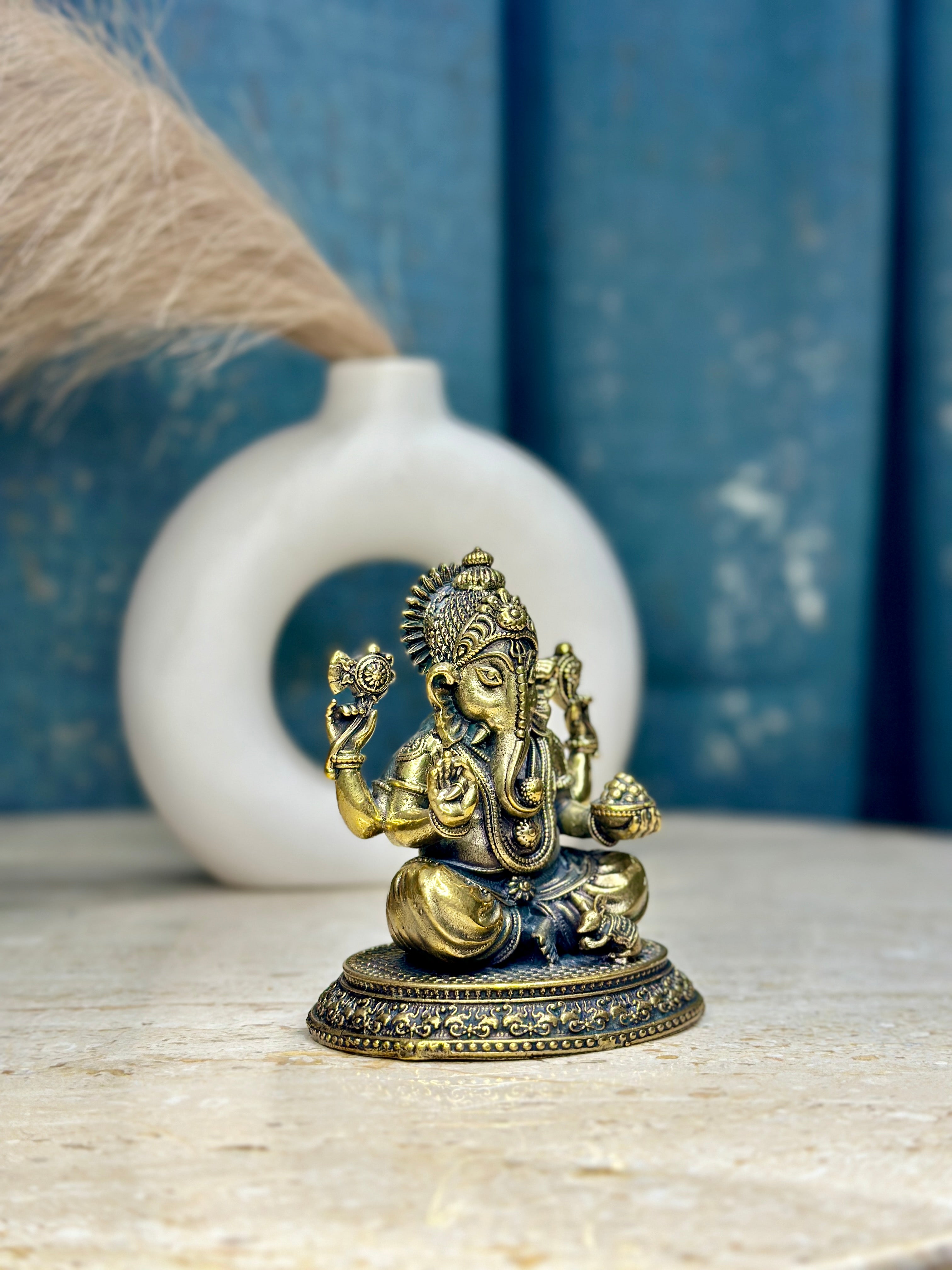 Brass  Ganesh Murti |Sitting Idol