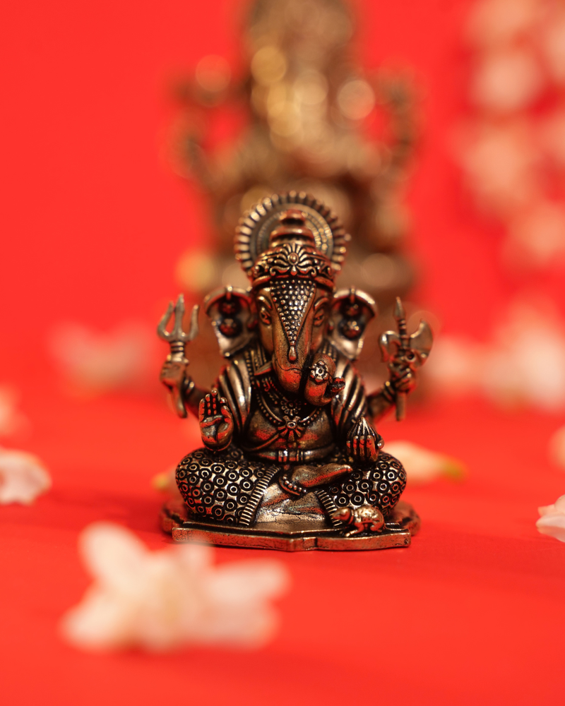 Brass Car Ganesha Statue for Safe Journey (2 Inch)