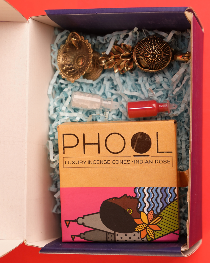 Anugrah Festive Gift Hamper with Ganesh Diya & Kumkum Box | Rigvedaa™