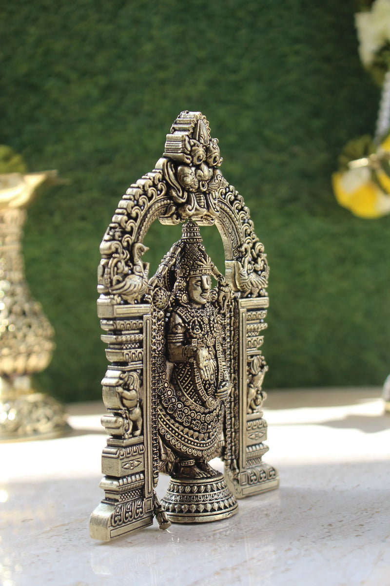 Tirupati Balaji Brass Idol Alternate View - Divine Venkateswara Brass Sculpture