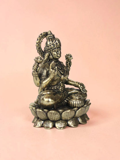 Brass Laxmi Ganesha Murti Set on Lotus Base (3 Inch) | Rigvedaa™