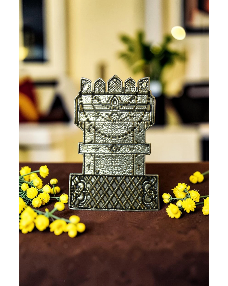 Rigvedaa™ Brass Raghavendra Swamy idol, traditional seated posture, intricate detailing, for puja room and home temple.