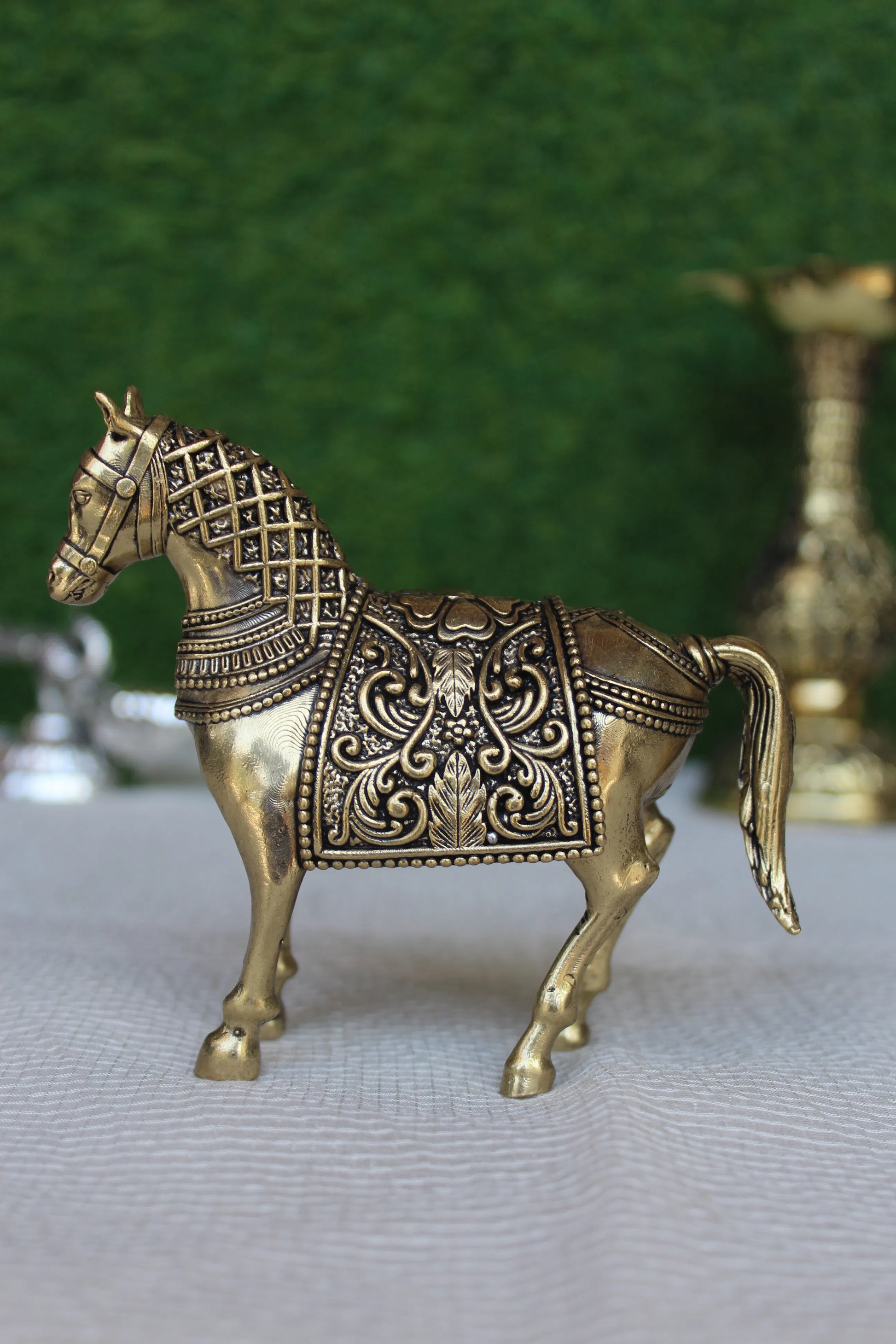 Royal Brass Horse Statue – Decorative Handcrafted Brass Ghoda for Home & Office Décor, 3.75 Inch