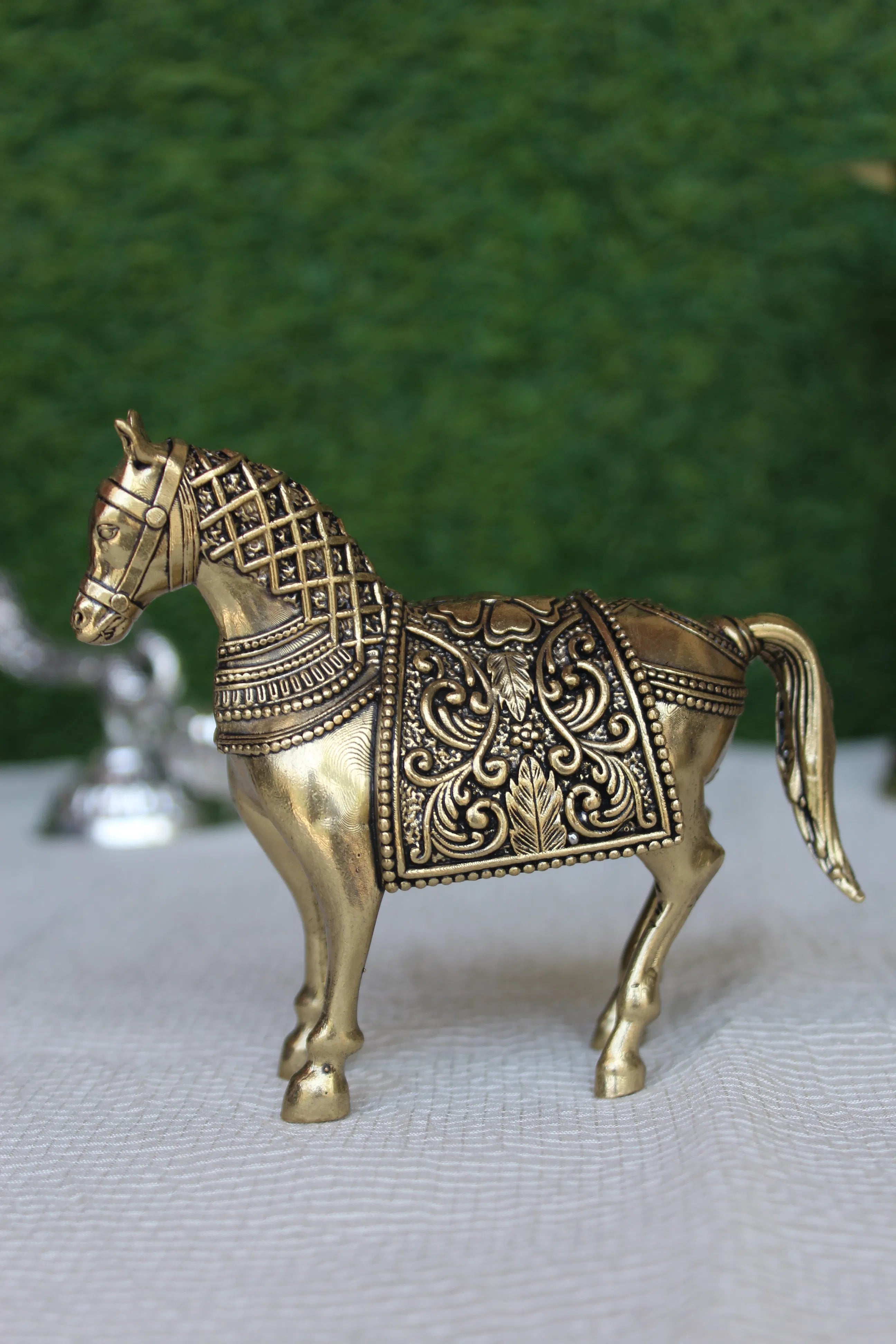 Royal Brass Horse Statue – Decorative Handcrafted Brass Ghoda for Home & Office Décor, 3.75 Inch